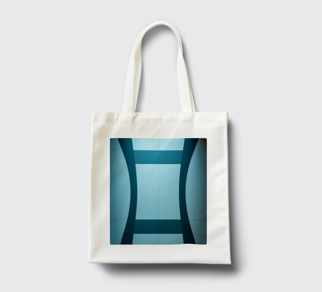 Unique abstract design with smooth curves and contrasting tote bag by DesignDoodle
