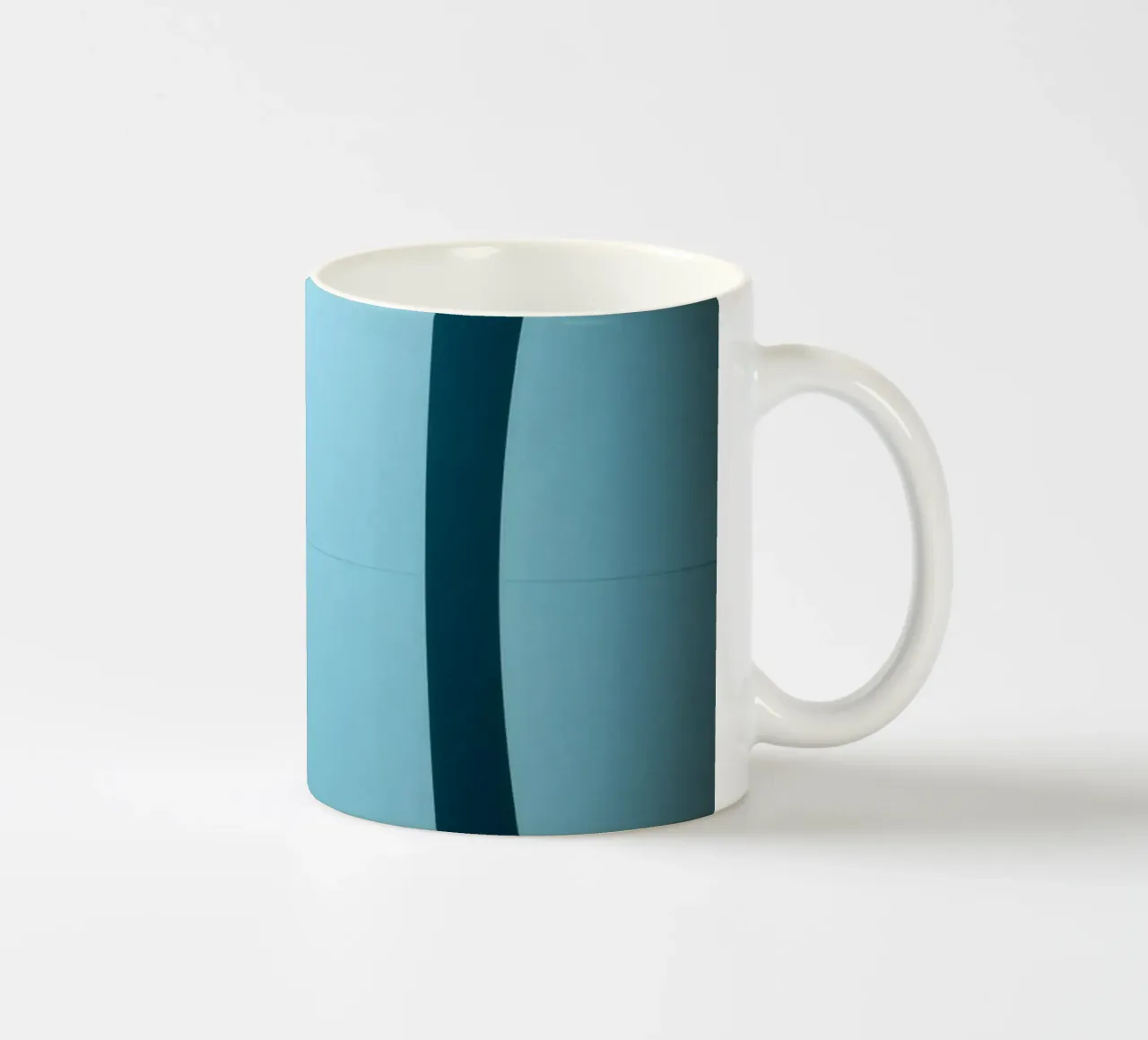 Unique abstract design with smooth curves and contrasting ceramic mug by DesignDoodle