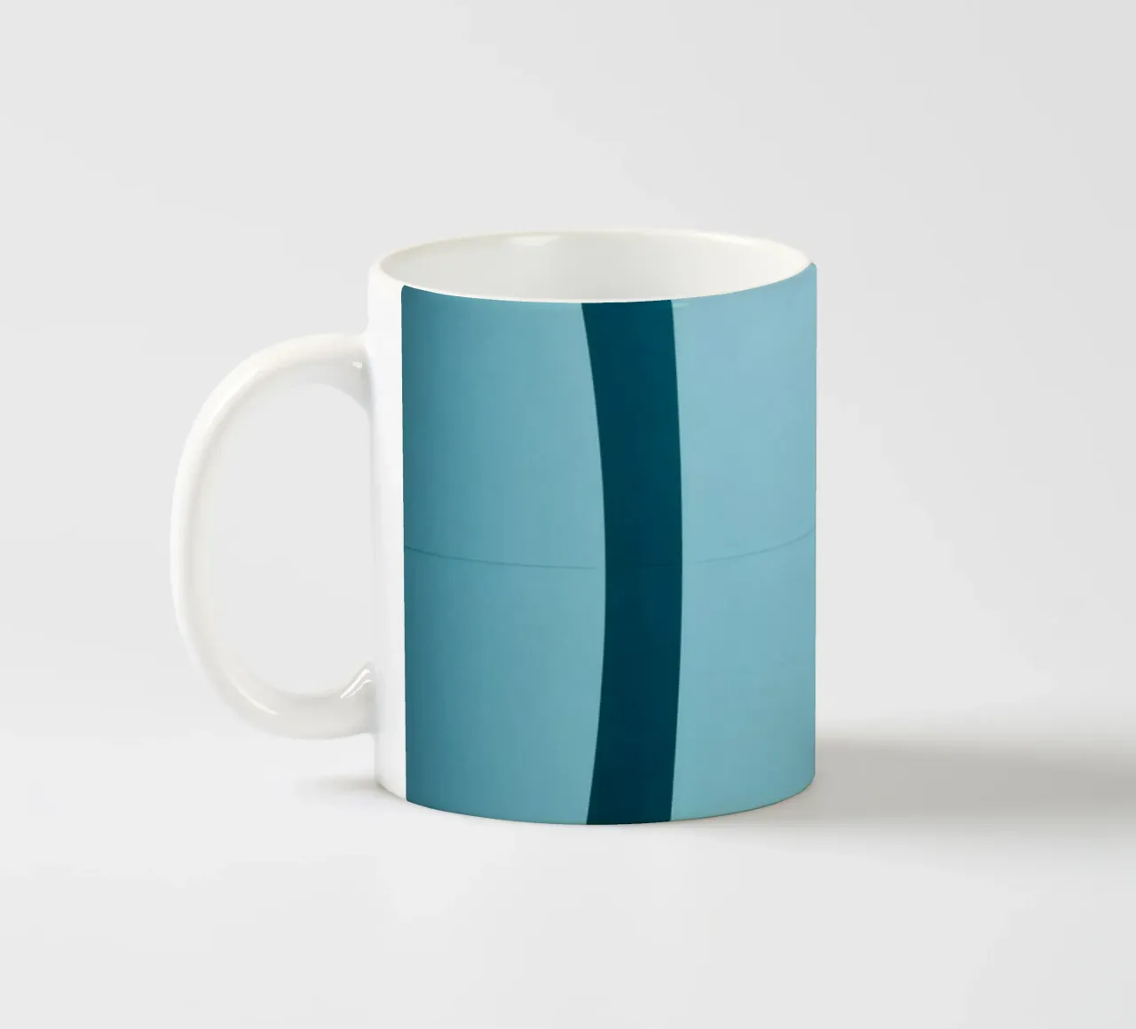 Unique abstract design with smooth curves and contrasting ceramic mug by DesignDoodle