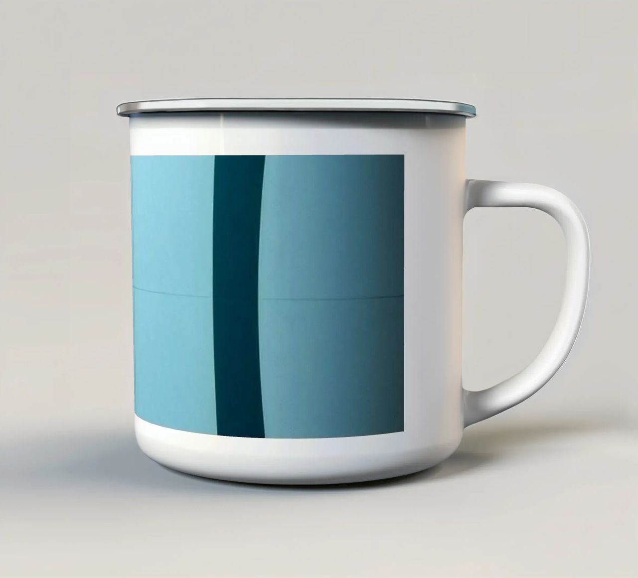 Unique abstract design with smooth curves and contrasting enamel mug by DesignDoodle