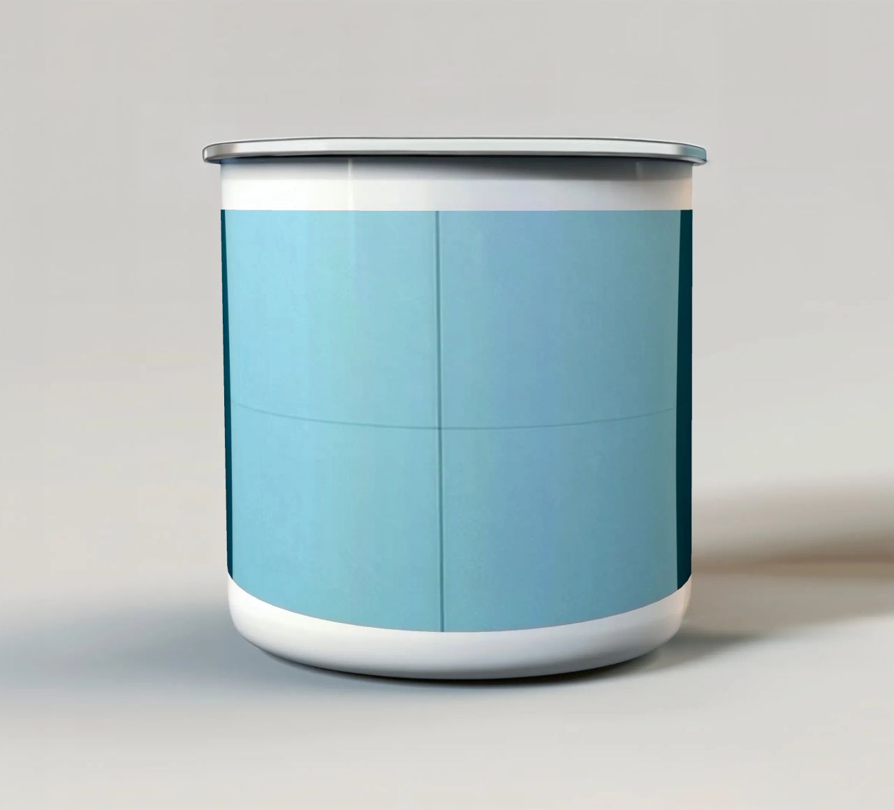 Unique abstract design with smooth curves and contrasting enamel mug by DesignDoodle