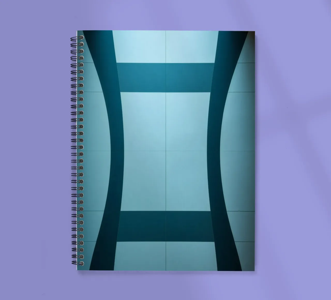 Unique abstract design with smooth curves and contrasting spiral notebook by DesignDoodle