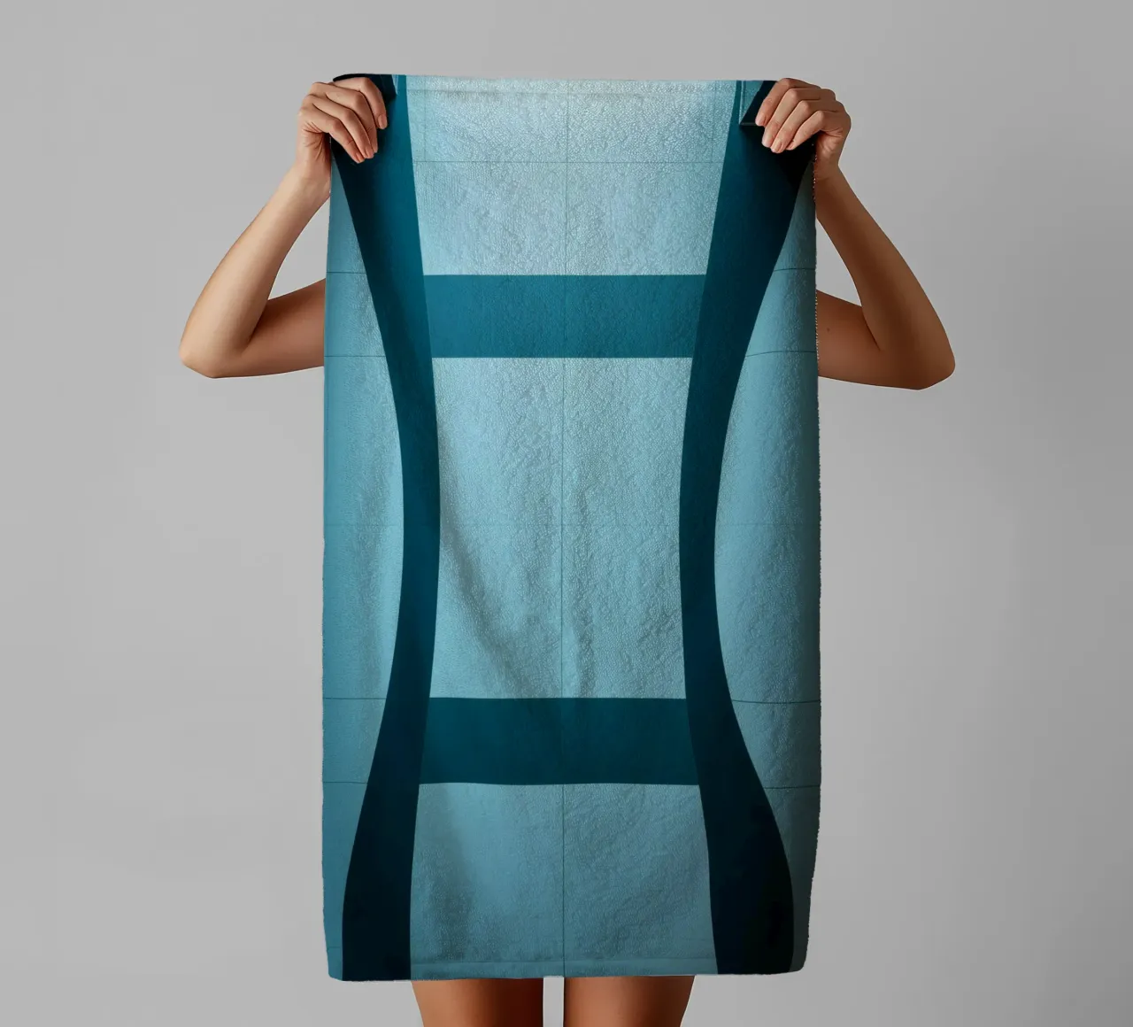 Einzigartiges abstraktes Design mit sanften Kurven und kontrastierenden Handtuch von DesignDoodle