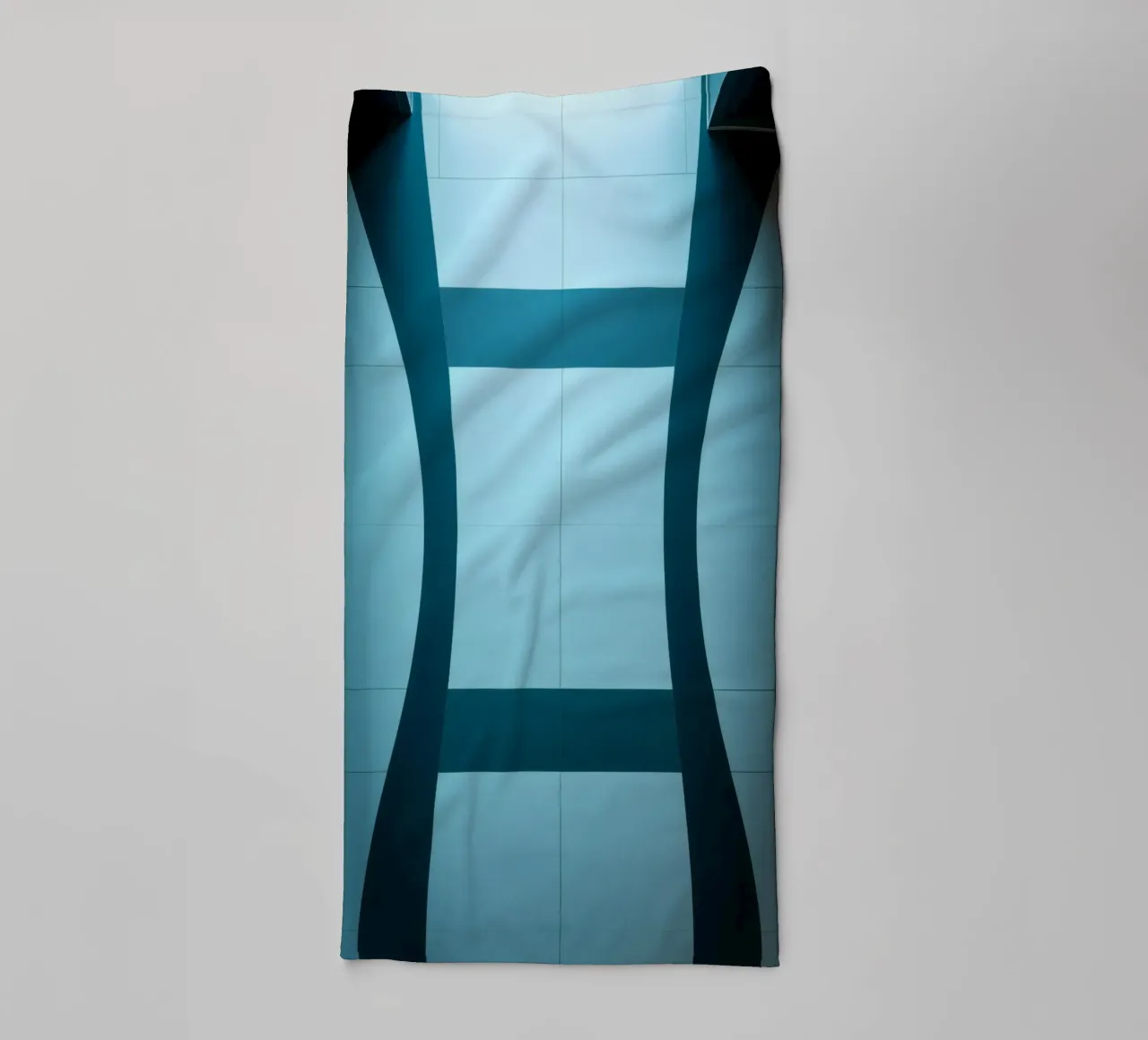 Unique abstract design with smooth curves and contrasting towel by DesignDoodle