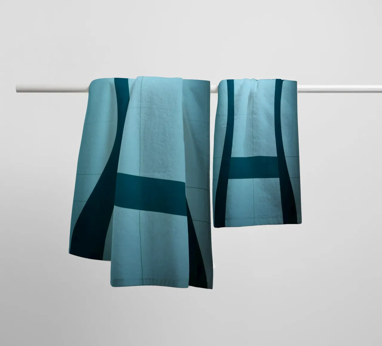 Unique abstract design with smooth curves and contrasting towel by DesignDoodle