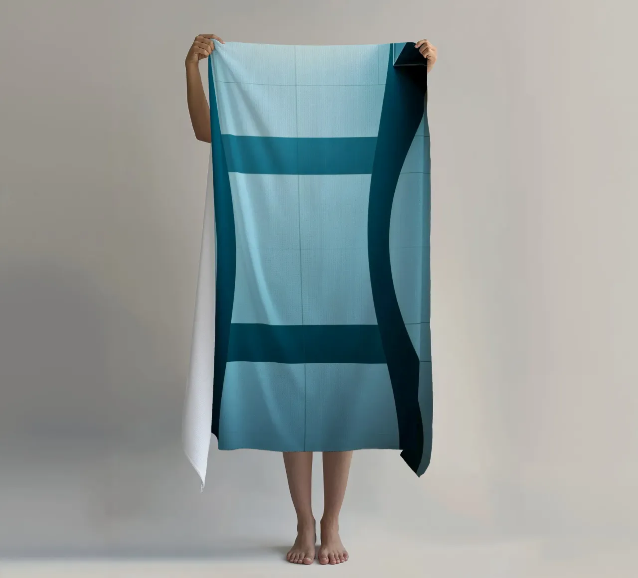 Design unico e astratto con curve morbide e contrasto telo mare da DesignDoodle