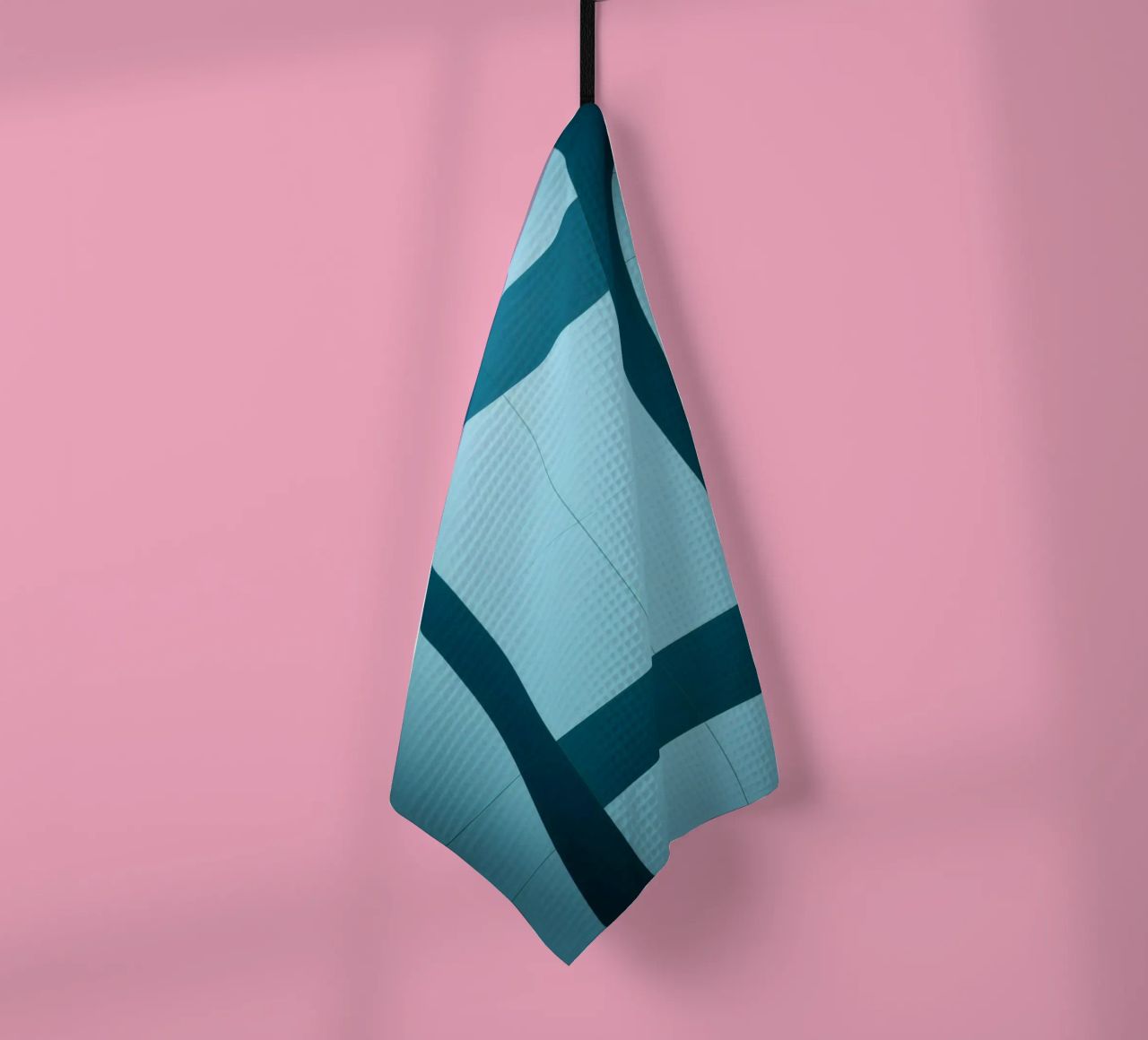 Unique abstract design with smooth curves and contrasting tea towel by DesignDoodle