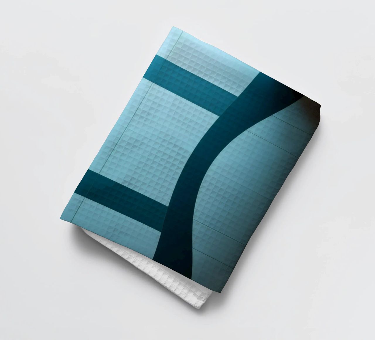 Unique abstract design with smooth curves and contrasting tea towel by DesignDoodle