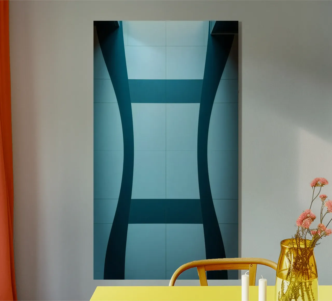 Design abstrait unique avec des courbes douces et des couleurs contrastées. plexiglas de DesignDoodle