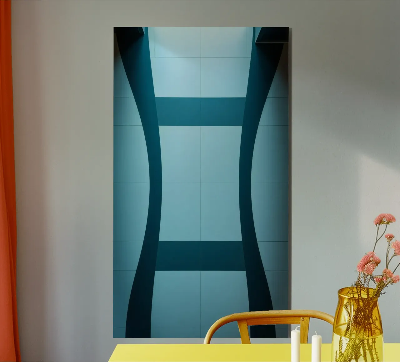 Design unico e astratto con curve morbide e contrasto alluminio dibond da DesignDoodle