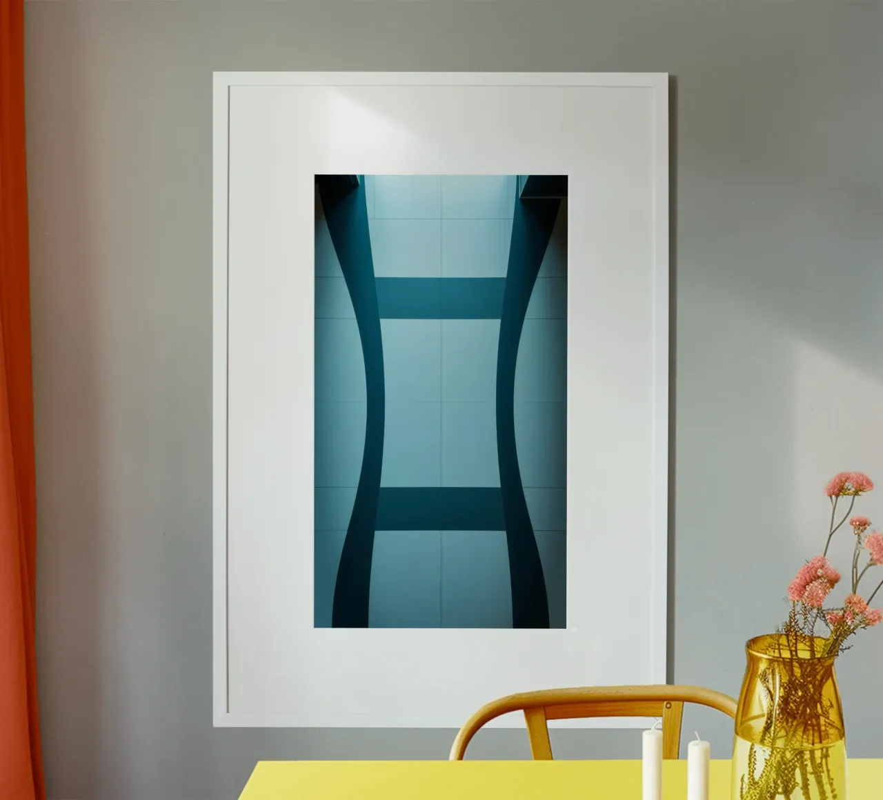 Design abstrait unique avec des courbes douces et des couleurs contrastées. hahnemühle de DesignDoodle