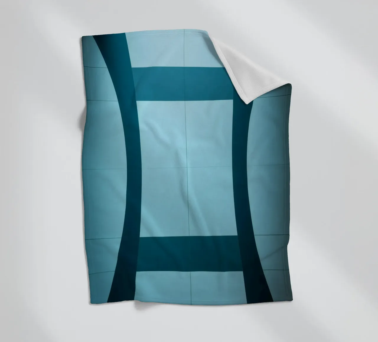 Design unico e astratto con curve morbide e contrasto coperta in pile da DesignDoodle