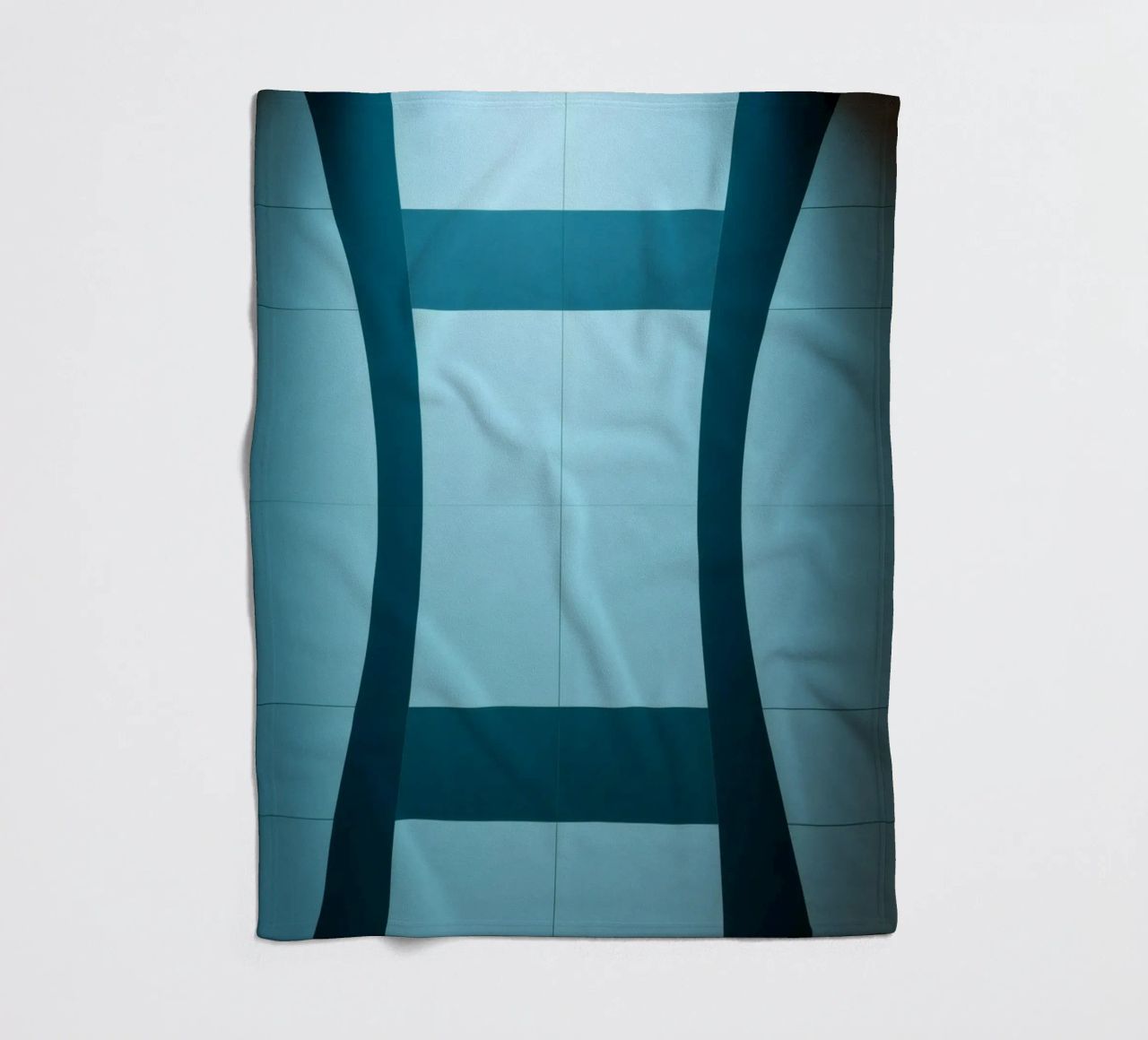 Design unico e astratto con curve morbide e contrasto coperta in pile da DesignDoodle