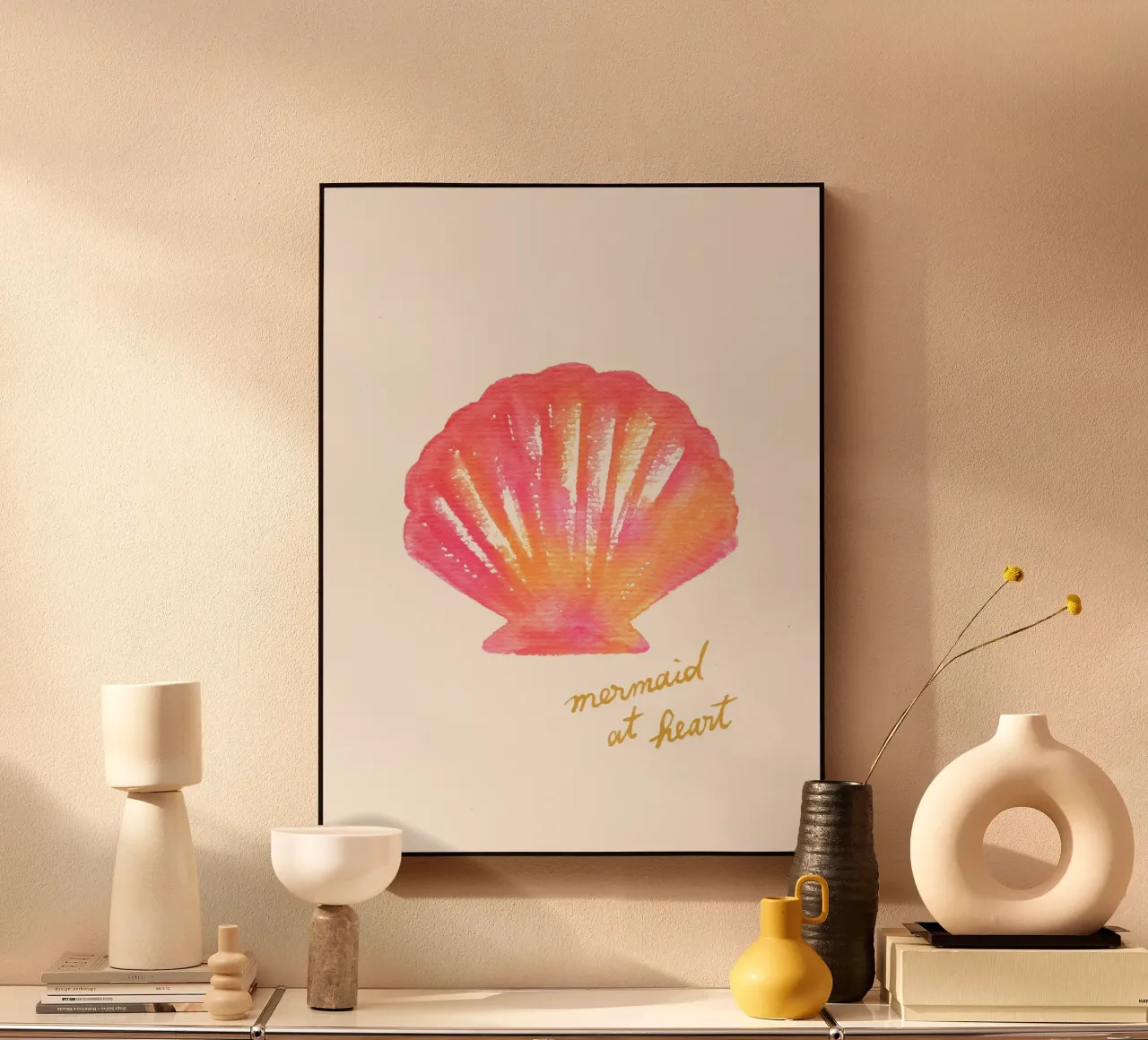 Sirène dans l'âme - Coquillage rose plexiglas de intemporalis