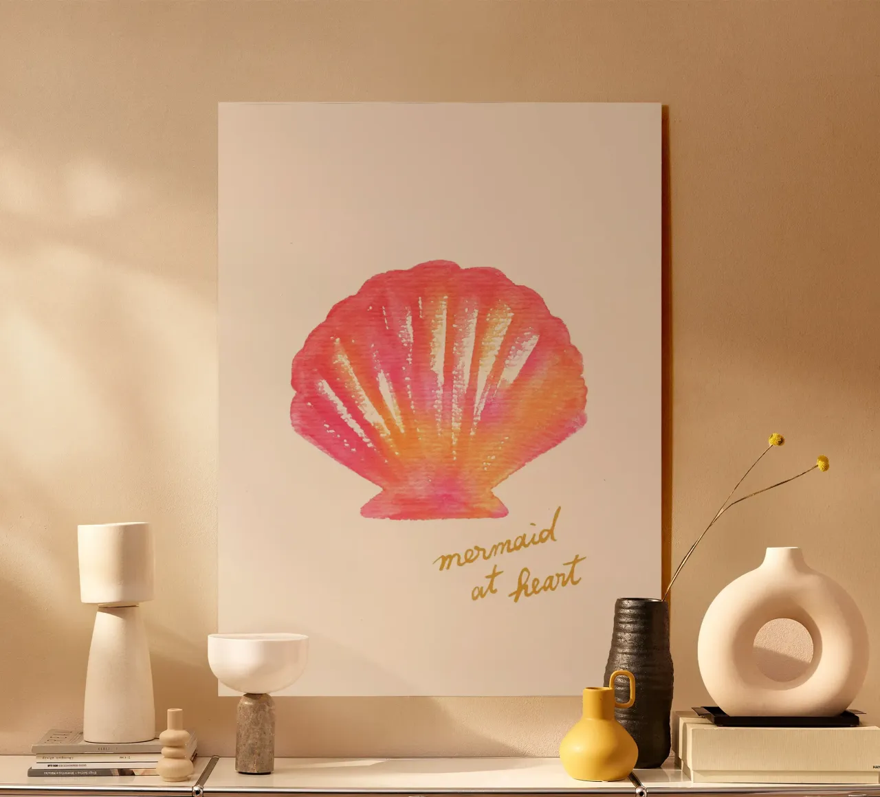 Sirène dans l'âme - Coquillage rose plexiglas de intemporalis