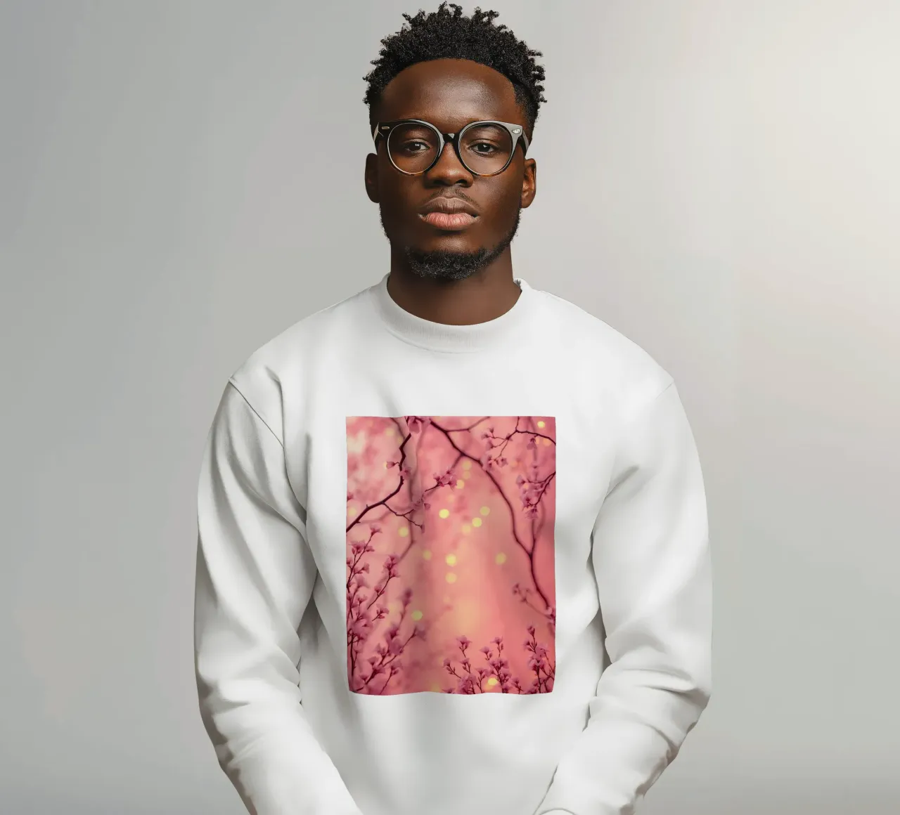 Delicadas flores rosas sobre un fondo bokeh de ensueño sudadera de DesignDoodle