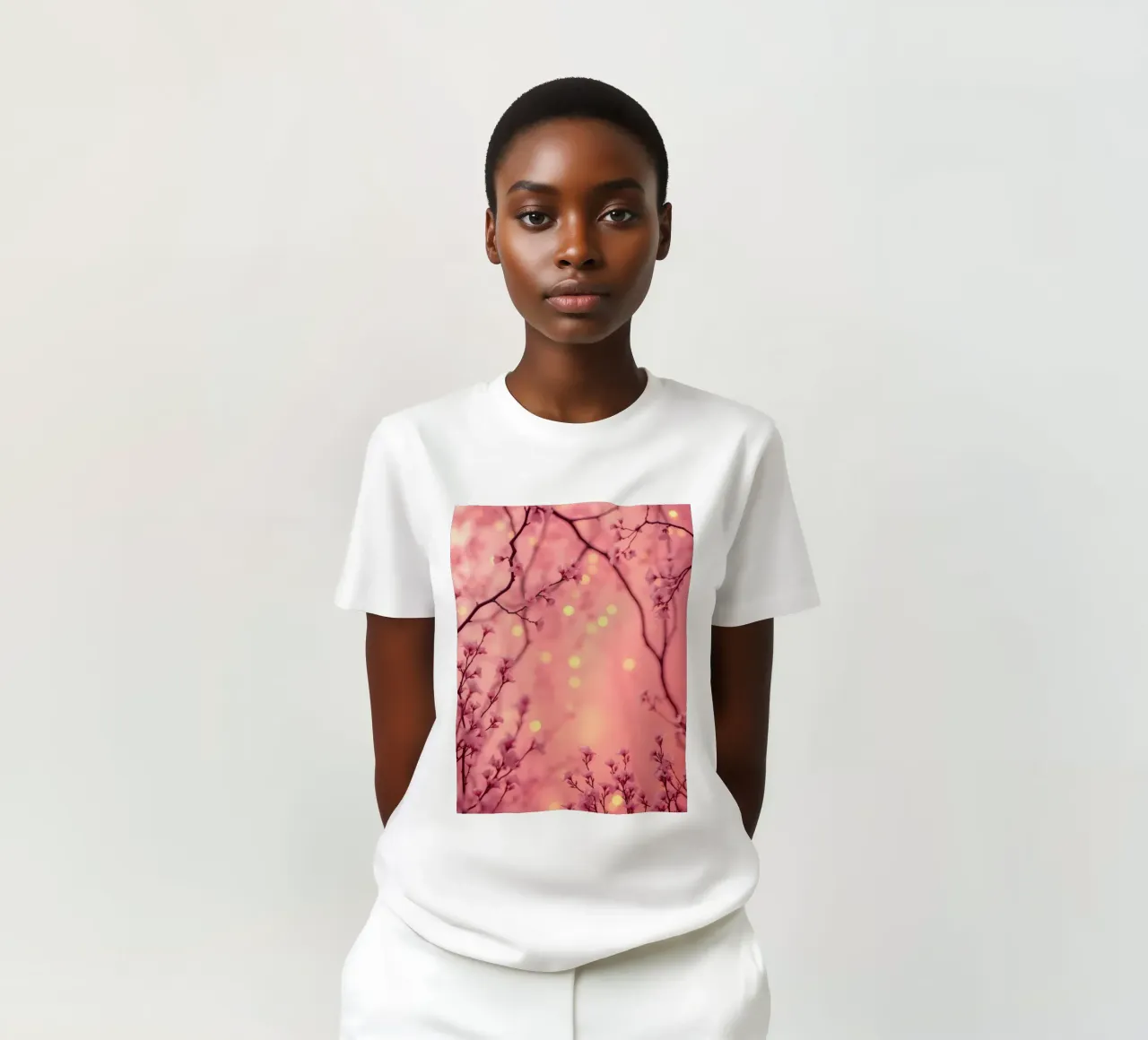 Fleurs roses délicates sur un fond de rêve bokeh t-shirt de DesignDoodle