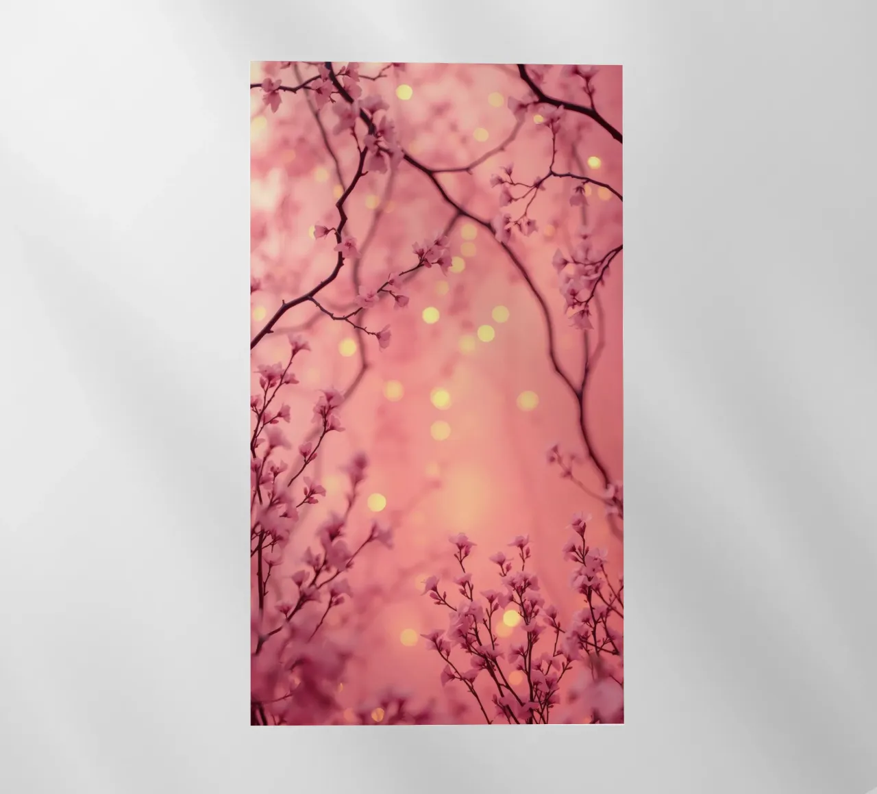 Delicati fiori rosa su uno sfondo bokeh da sogno pellicola backlit da DesignDoodle