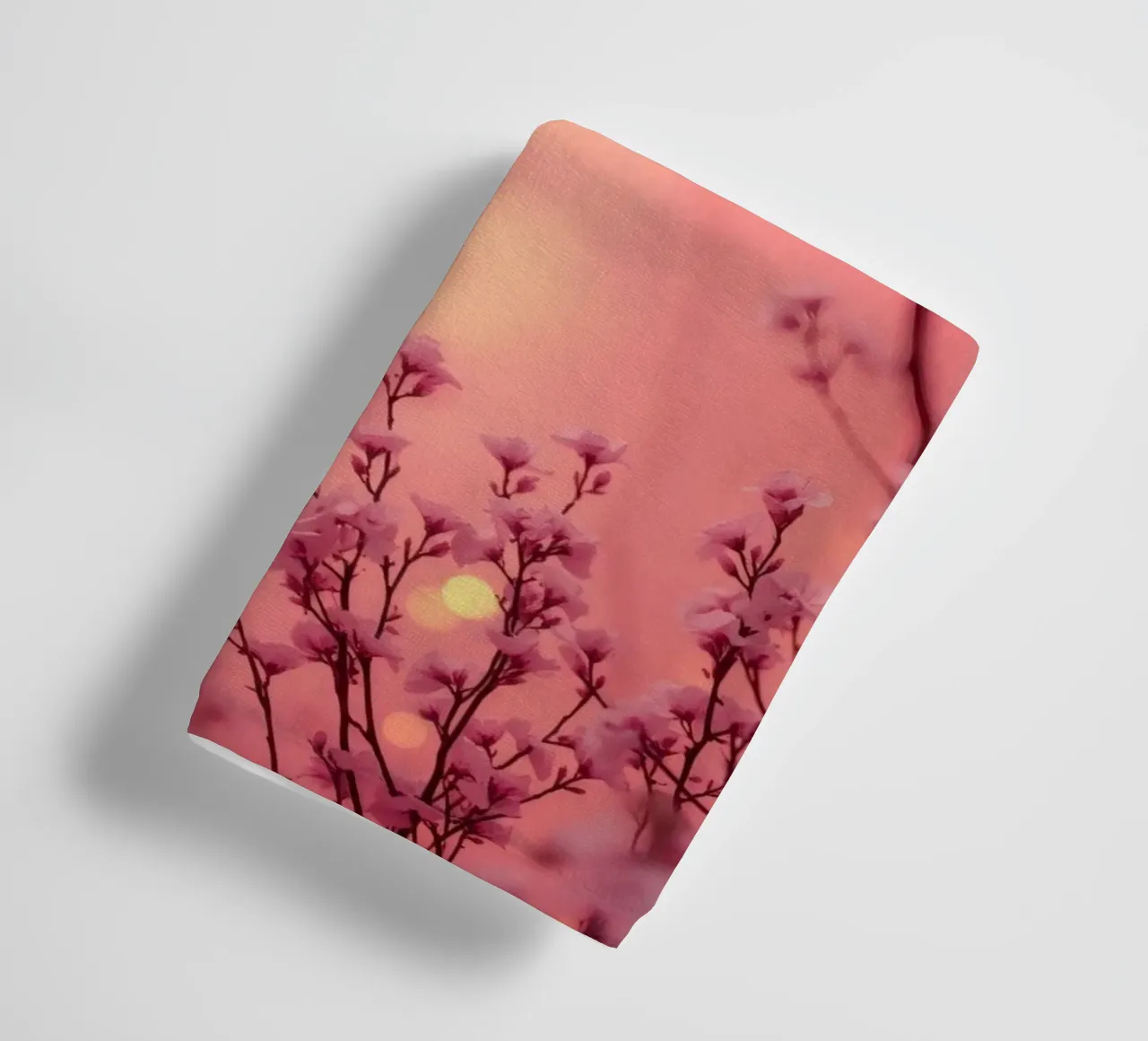 Delicate pink blossoms set against a dreamy bokeh background towel by DesignDoodle