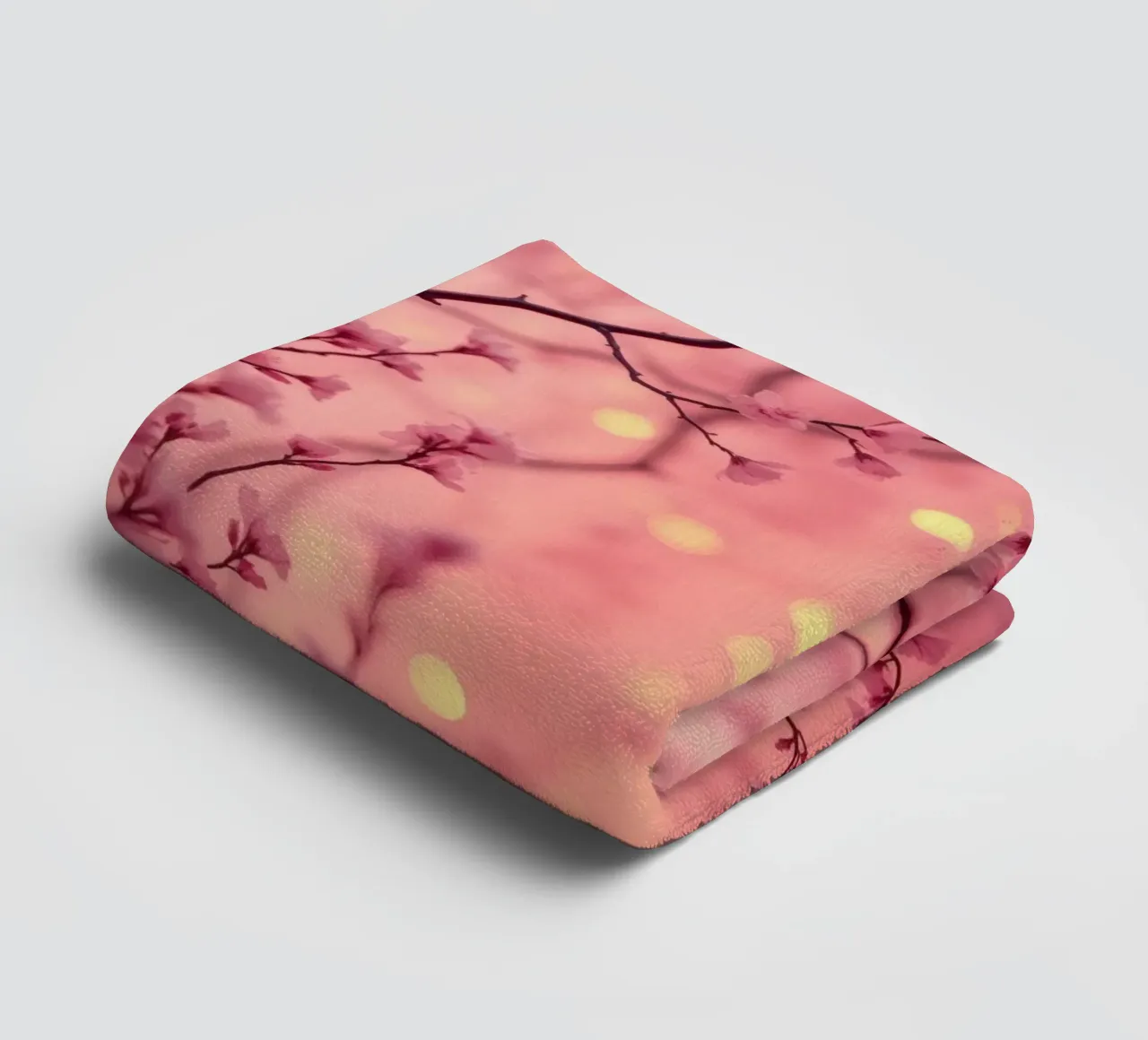 Delicate pink blossoms set against a dreamy bokeh background towel by DesignDoodle