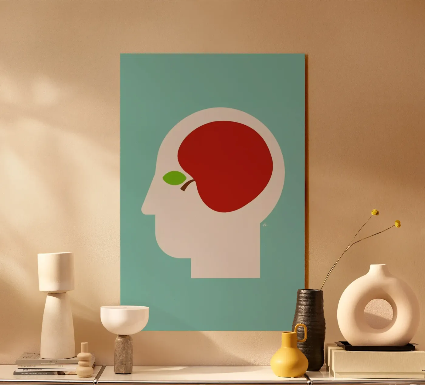 Apple head acrylic glass by Viktor Hertz