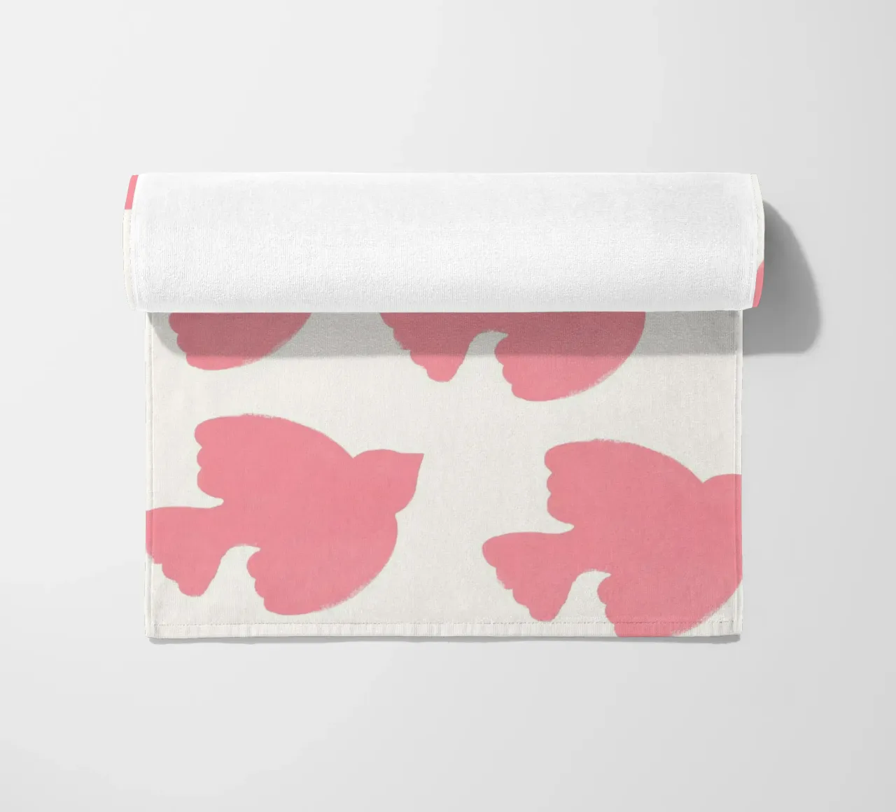 Birds Pink beach towel by intemporalis