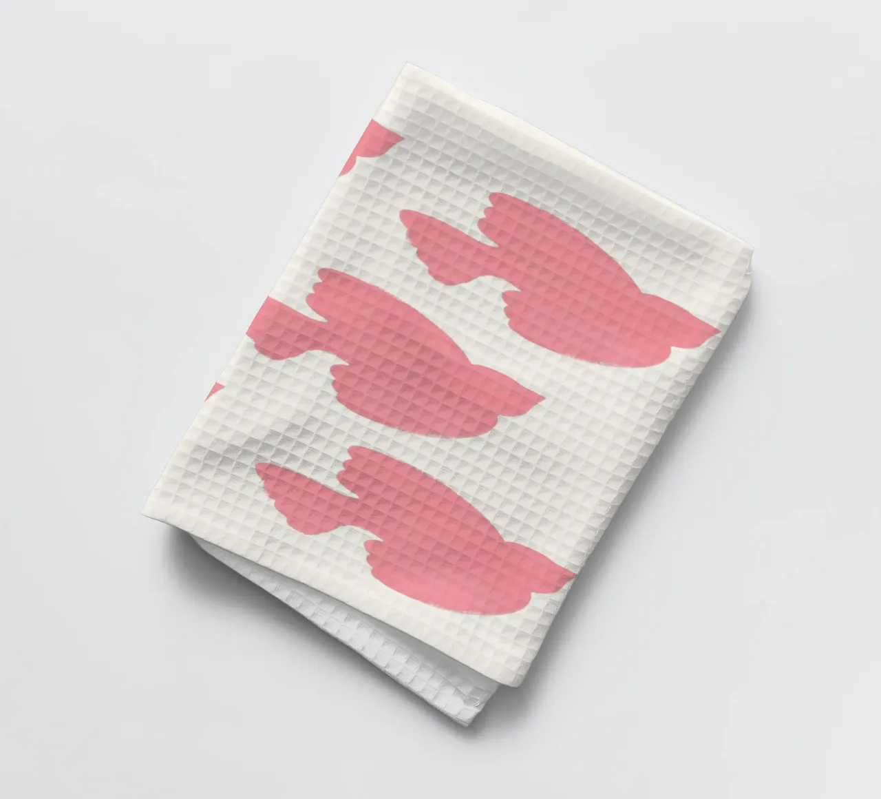 Birds Pink tea towel by intemporalis