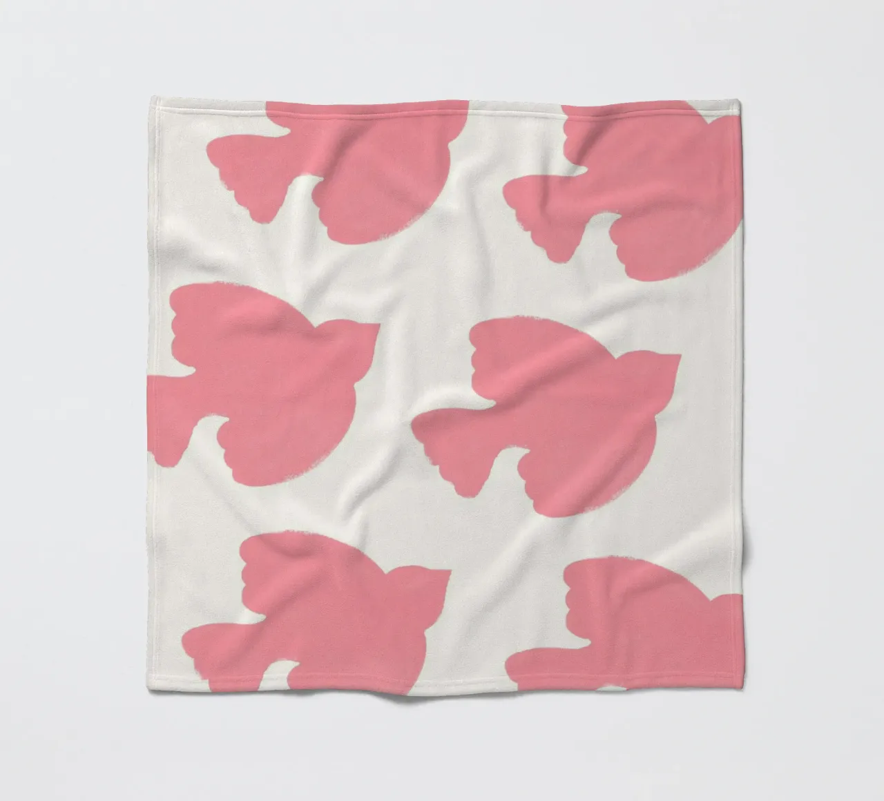 Birds Pink fleece blanket by intemporalis