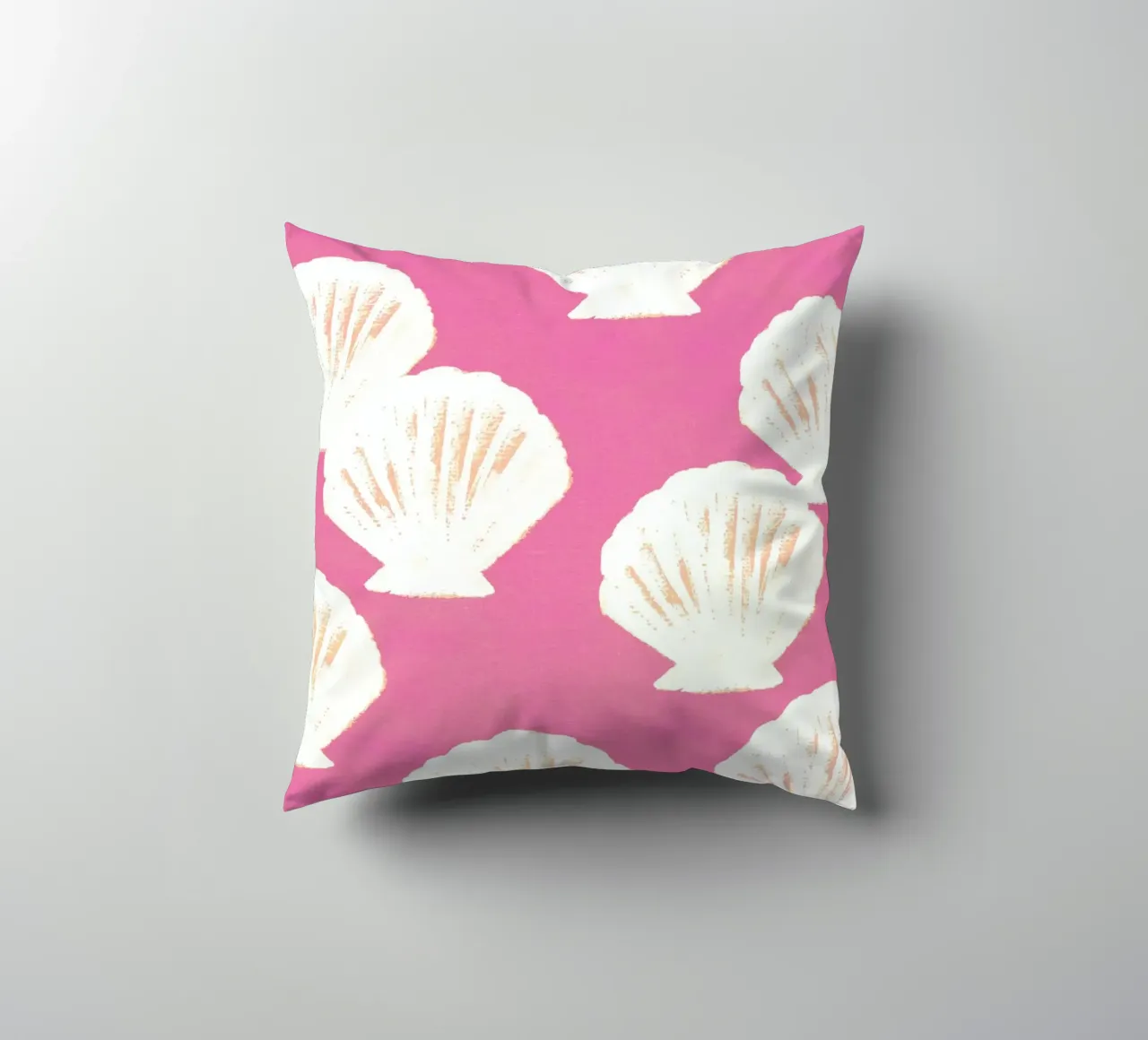 Pink Shells Pattern decorative cushion by intemporalis