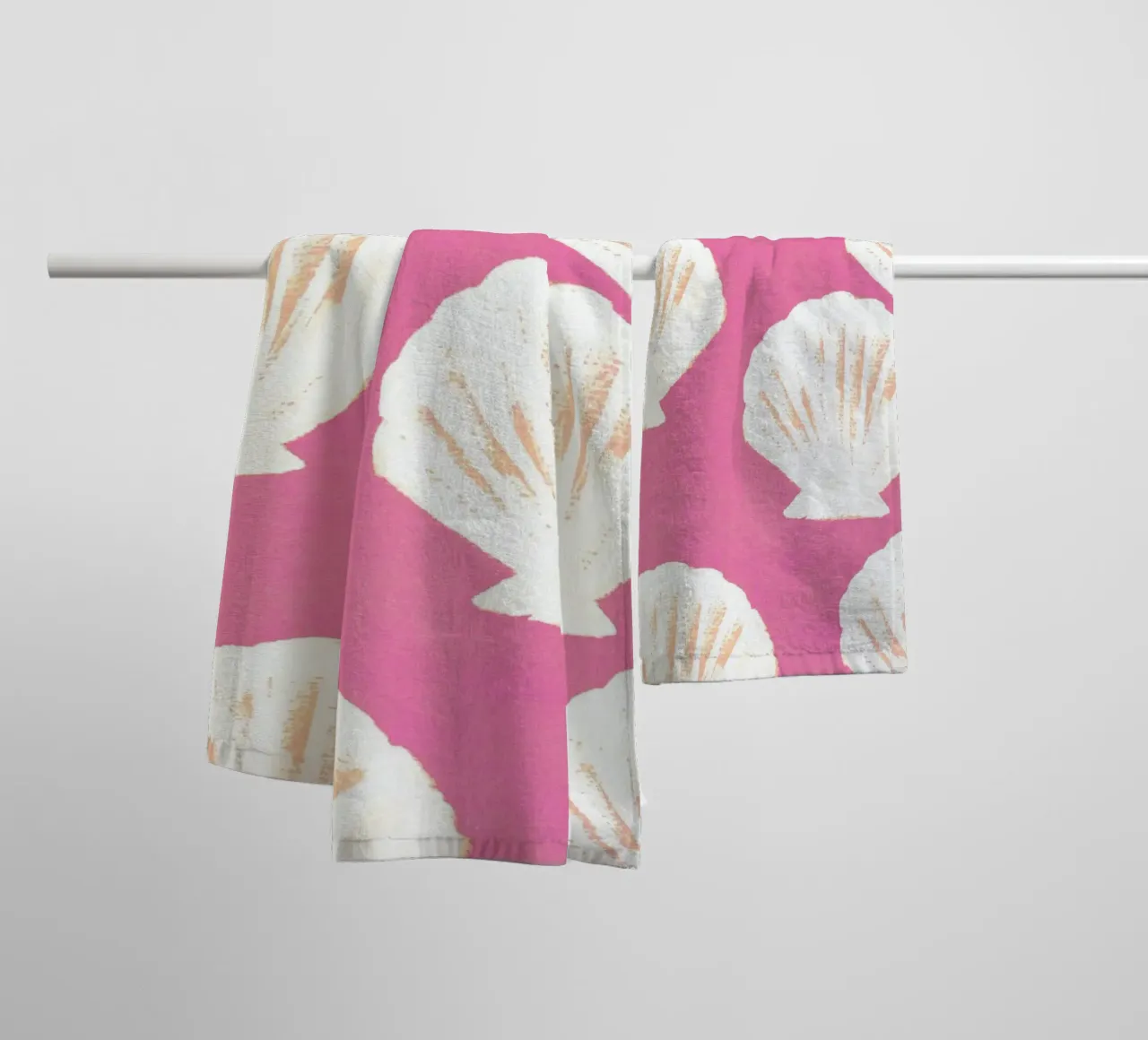 Pink Shells Pattern towel by intemporalis