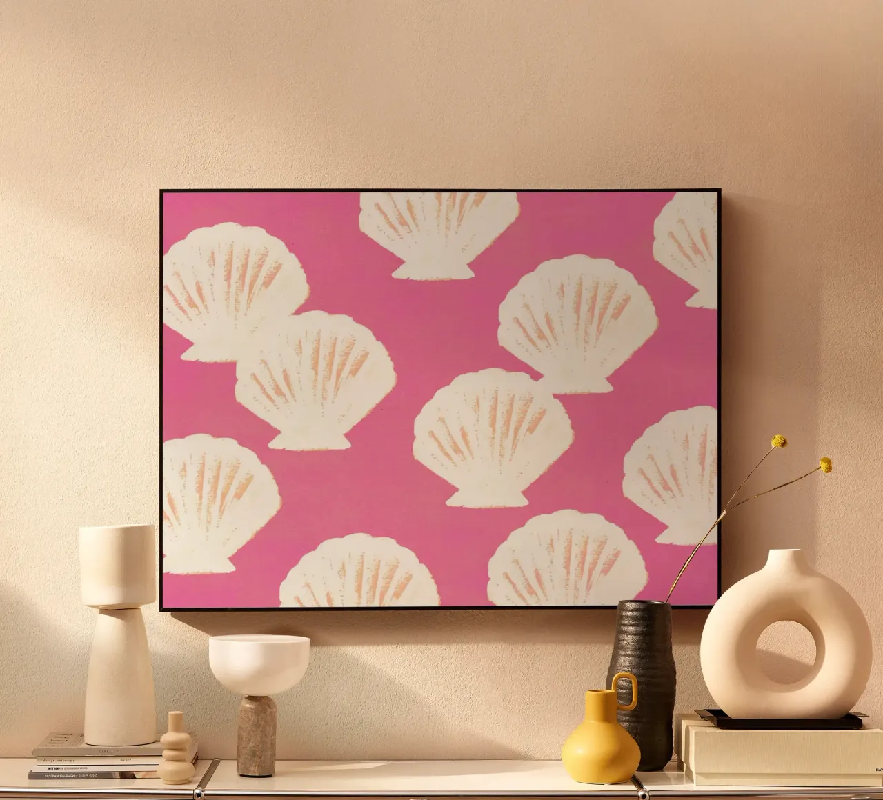 Motivo conchiglie rosa plexiglass da intemporalis