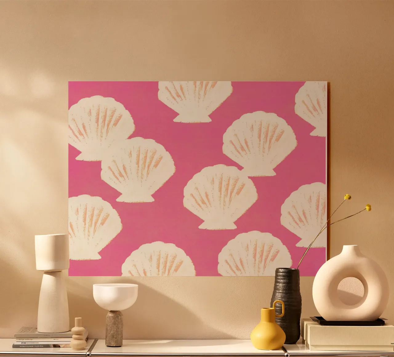 Motivo conchiglie rosa plexiglass da intemporalis