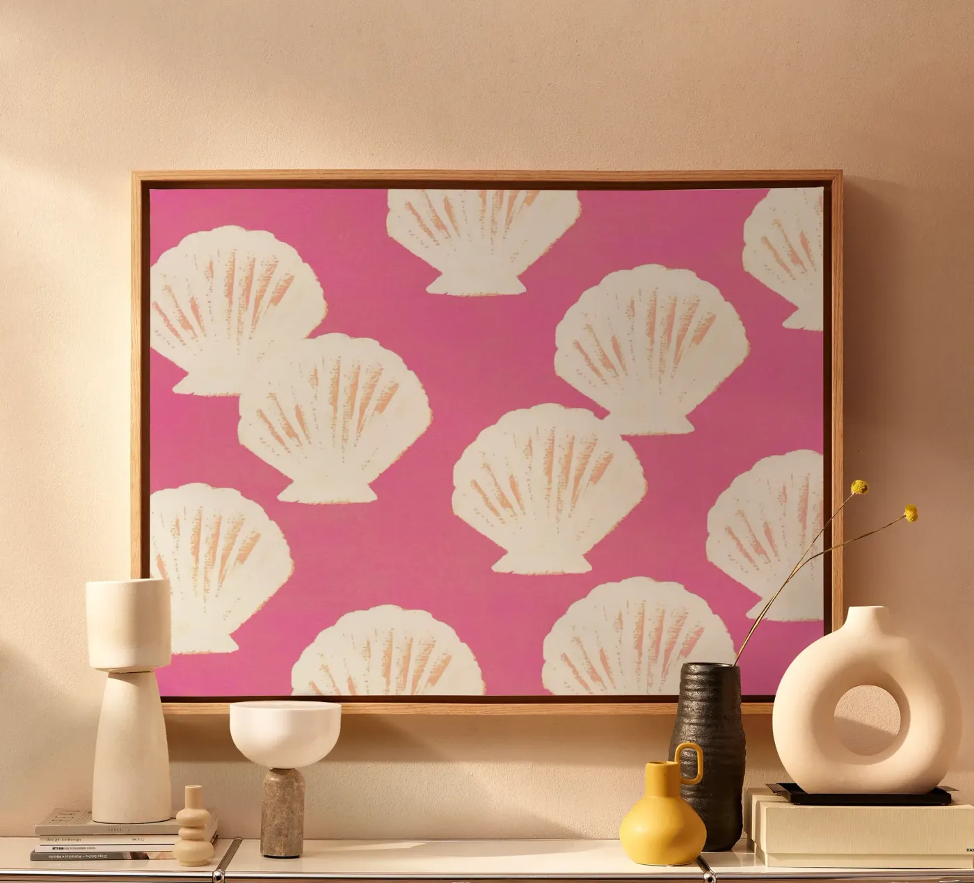 Pink Shells Pattern canvas by intemporalis