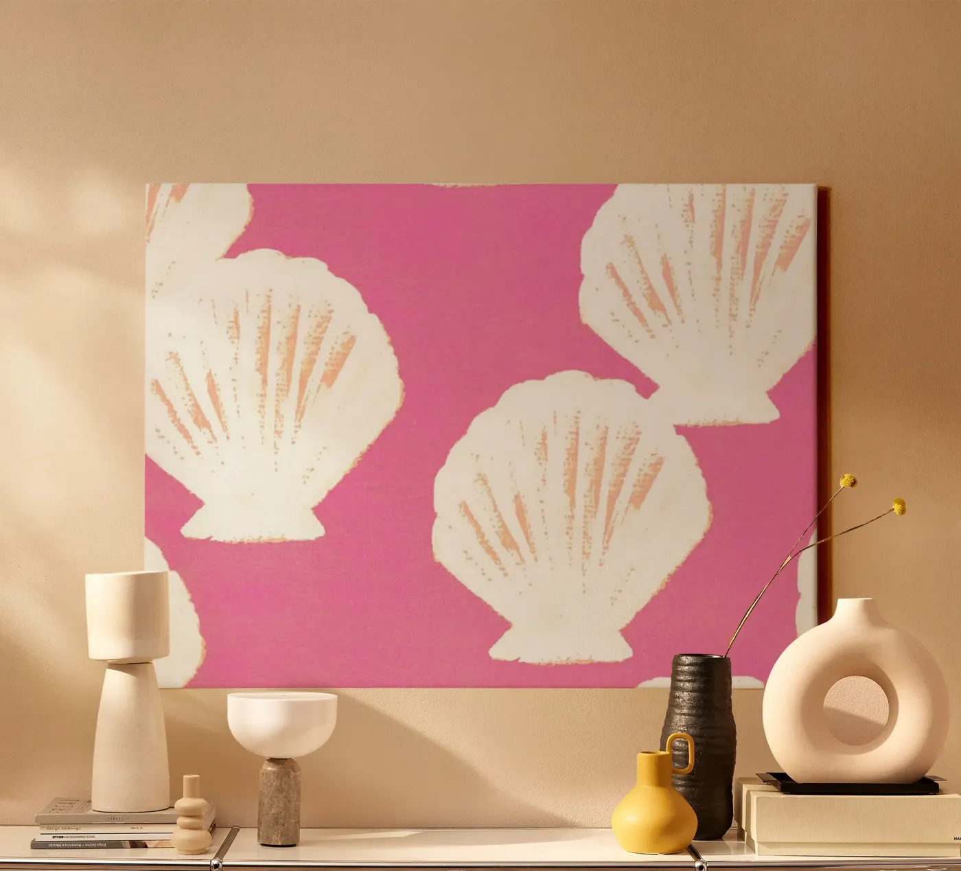 Pink Shells Pattern canvas by intemporalis
