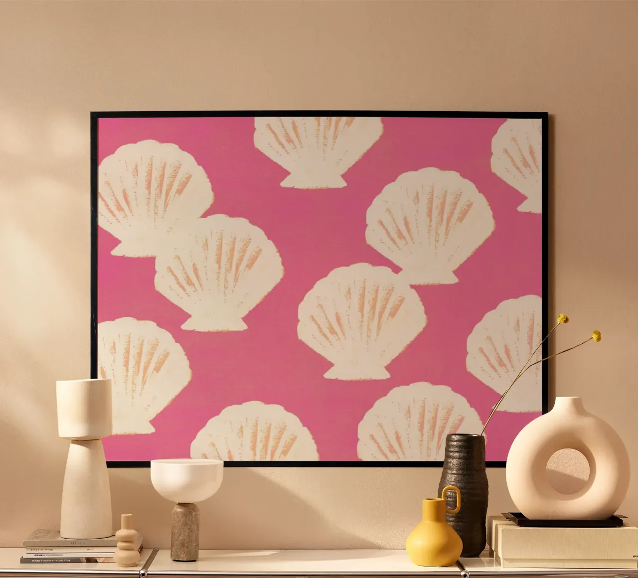 Pink Shells Pattern poster by intemporalis