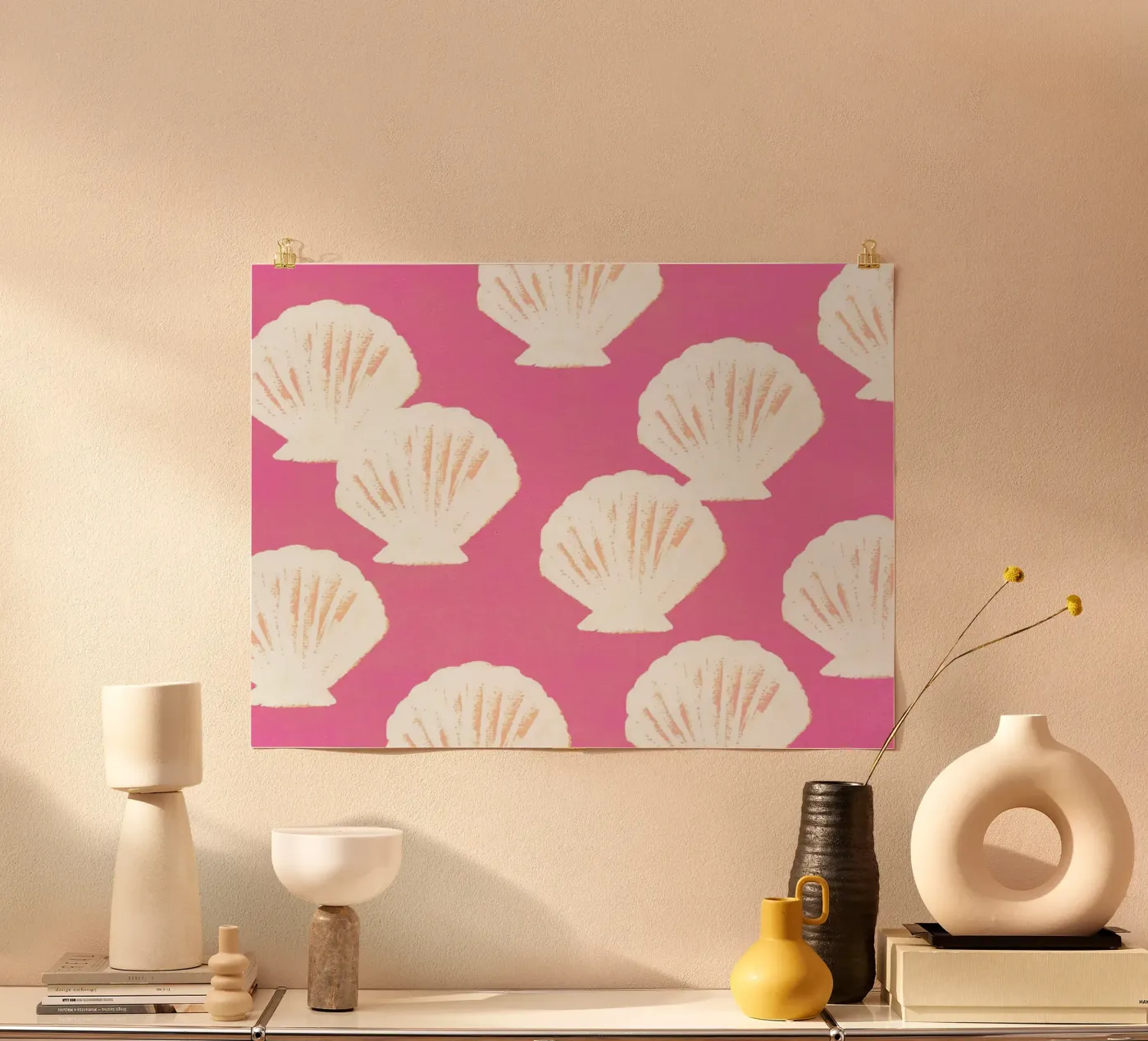 Rosa Muscheln Muster Poster von intemporalis