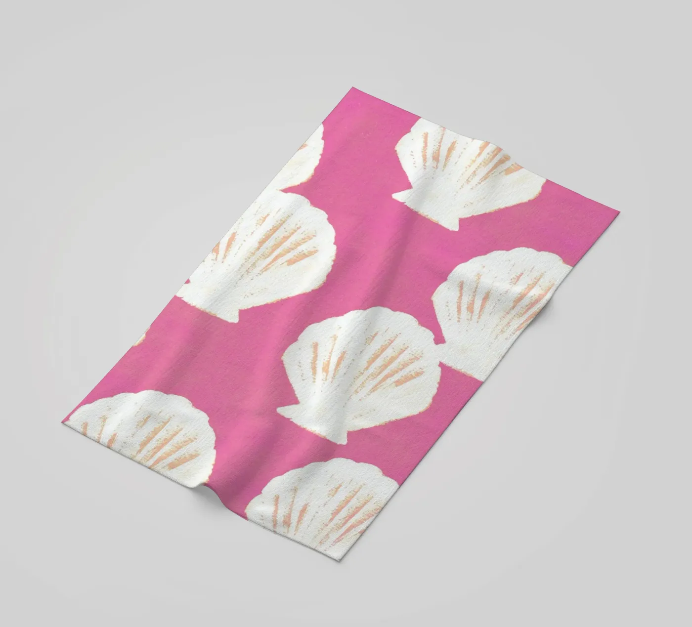 Pink Shells Pattern beach towel by intemporalis
