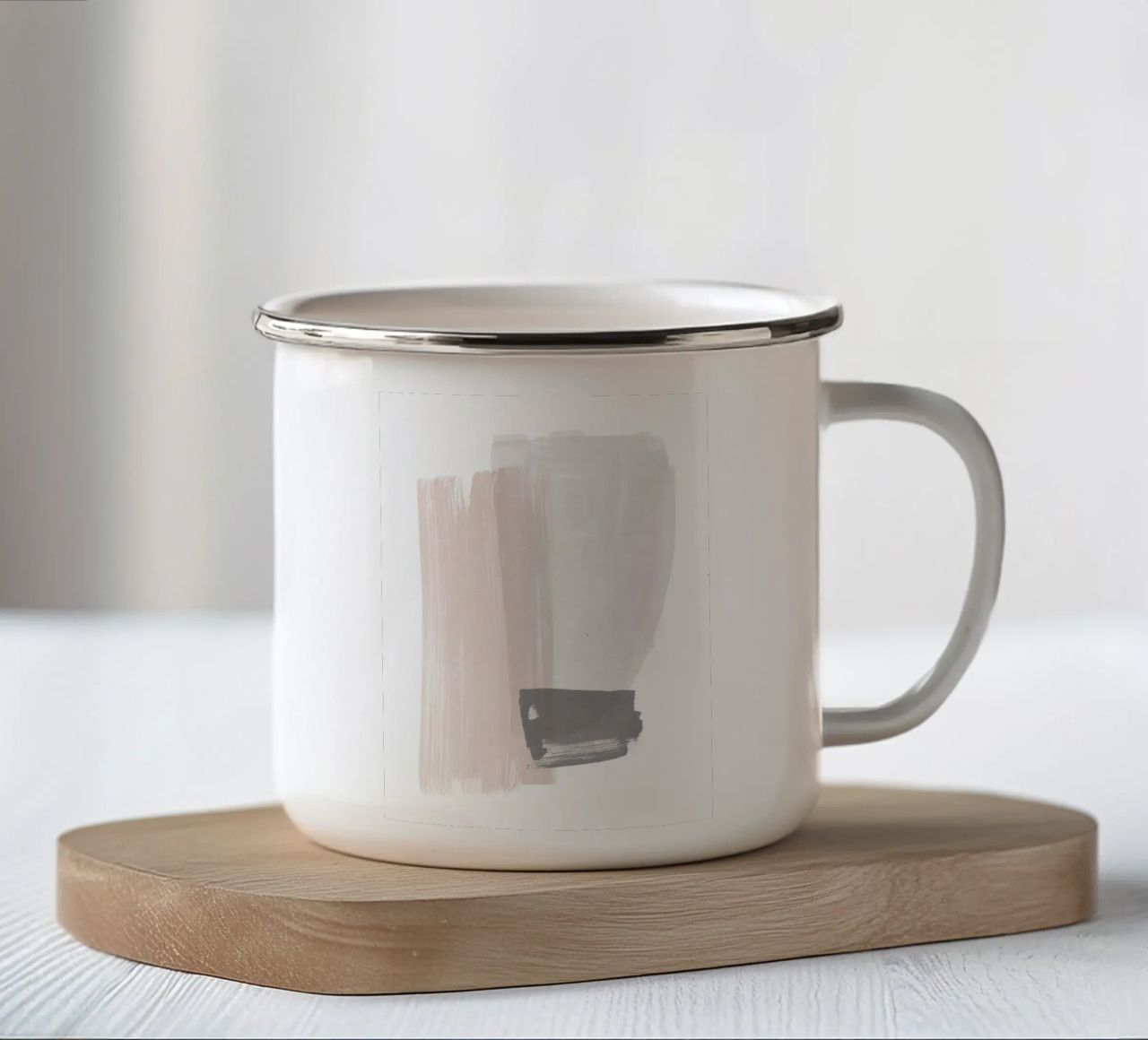 Pennellate rosa e grigio 2 tazza in smalto da NouveauPrints