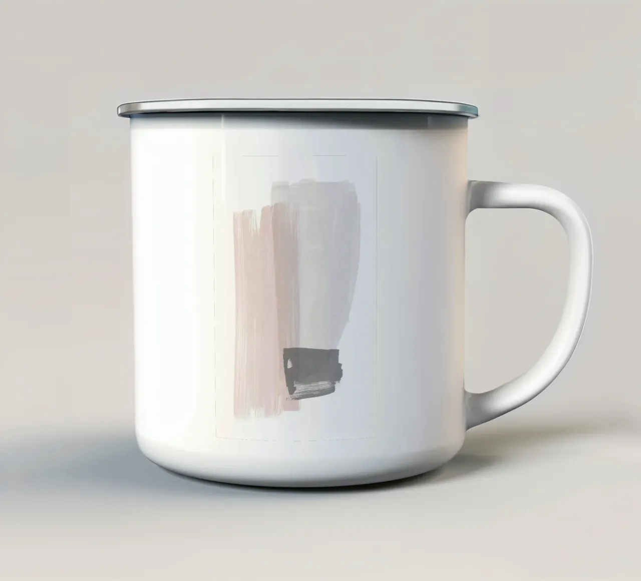 Pennellate rosa e grigio 2 tazza in smalto da NouveauPrints