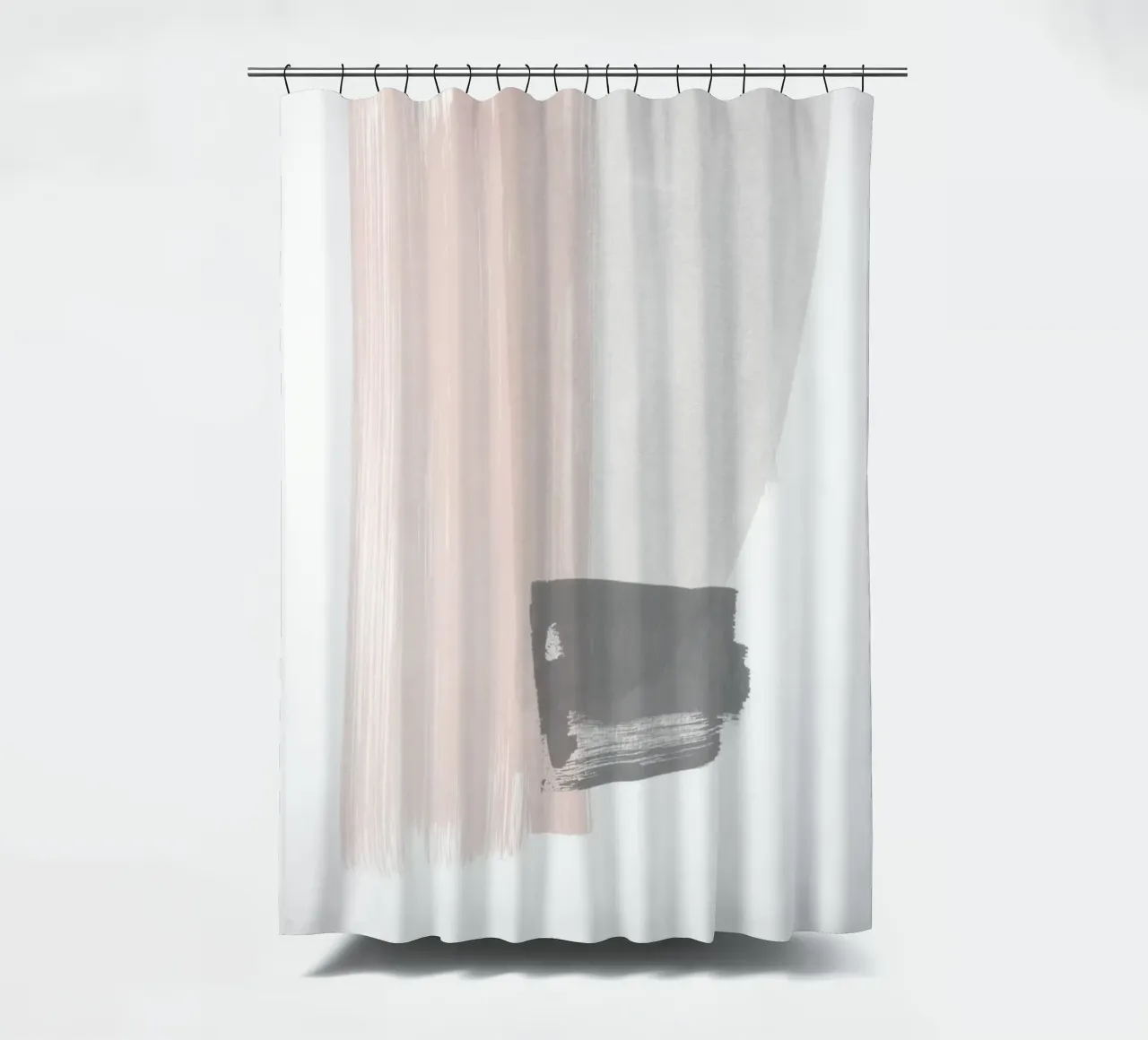 Brush Strokes Pink and Gray 2 shower curtain by NouveauPrints