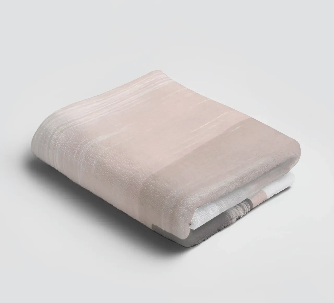 Penseelstreken Roze en Grijs 2 badhanddoek van NouveauPrints