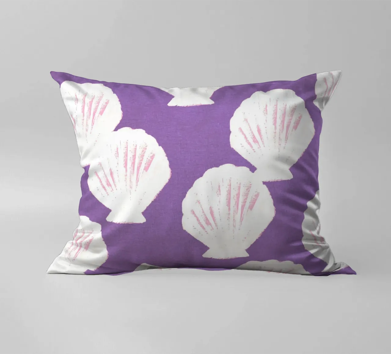 Purple Shells Pattern decorative cushion by intemporalis
