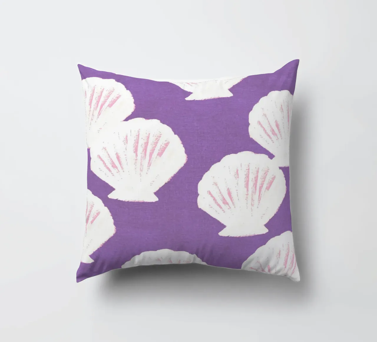 Purple Shells Pattern decorative cushion by intemporalis
