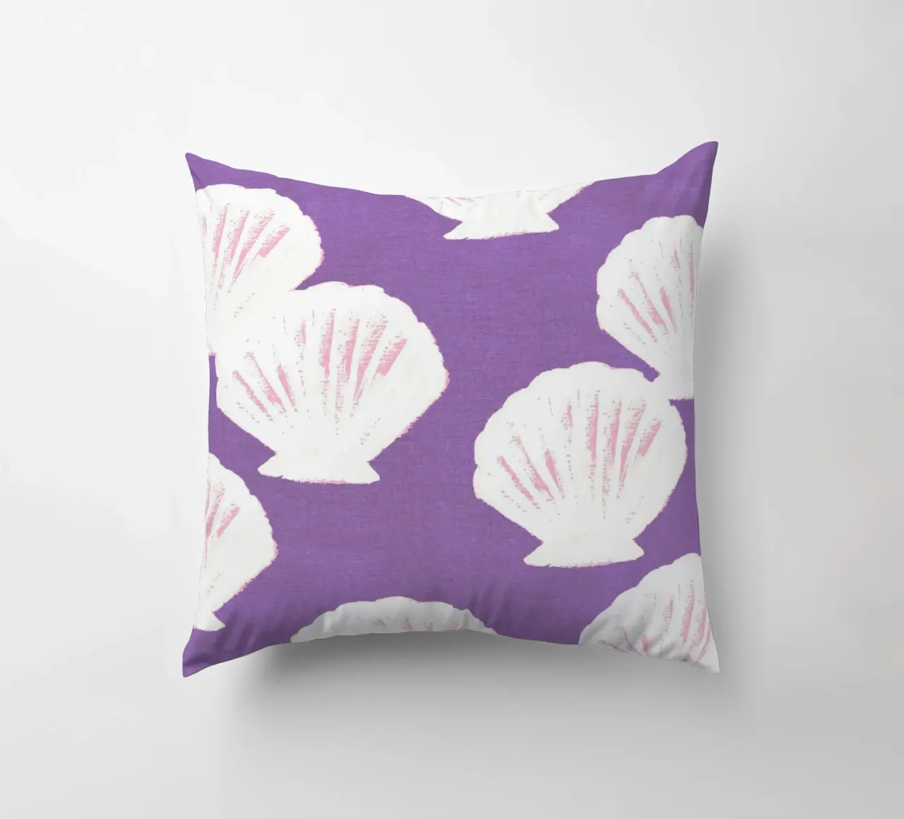 Purple Shells Pattern decorative cushion by intemporalis