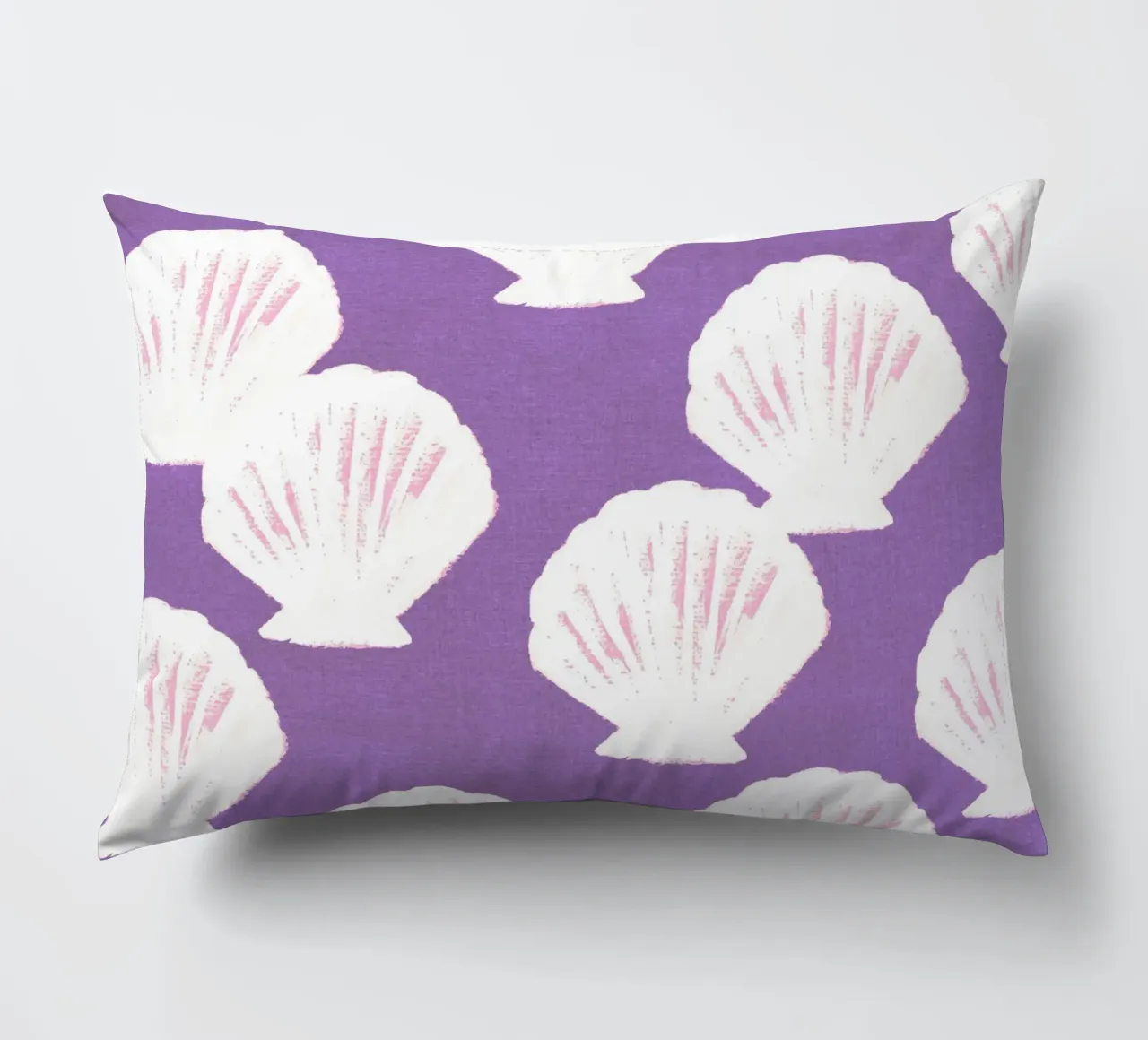 Purple Shells Pattern decorative cushion by intemporalis