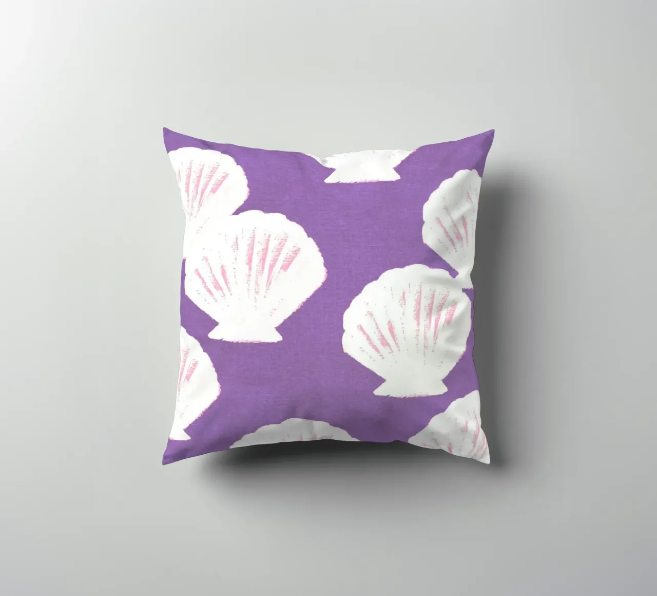 Purple Shells Pattern decorative cushion by intemporalis