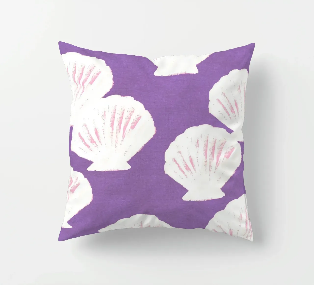 Purple Shells Pattern decorative cushion by intemporalis
