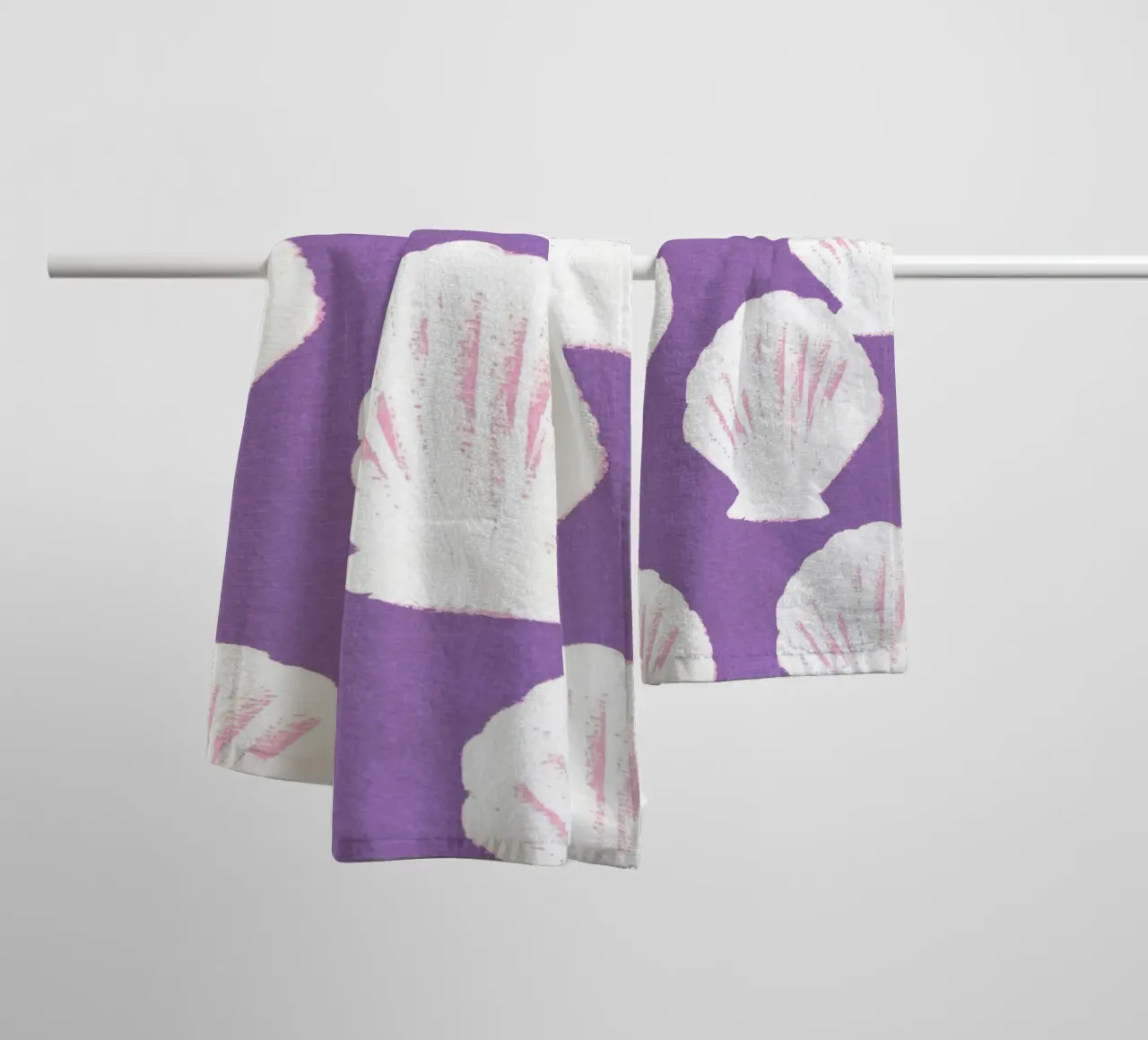 Purple Shells Pattern towel by intemporalis