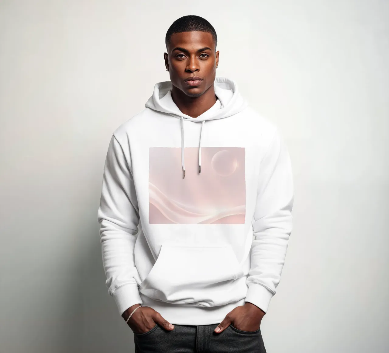 Soft abstract background design with gentle curves hoodie by DesignDoodle