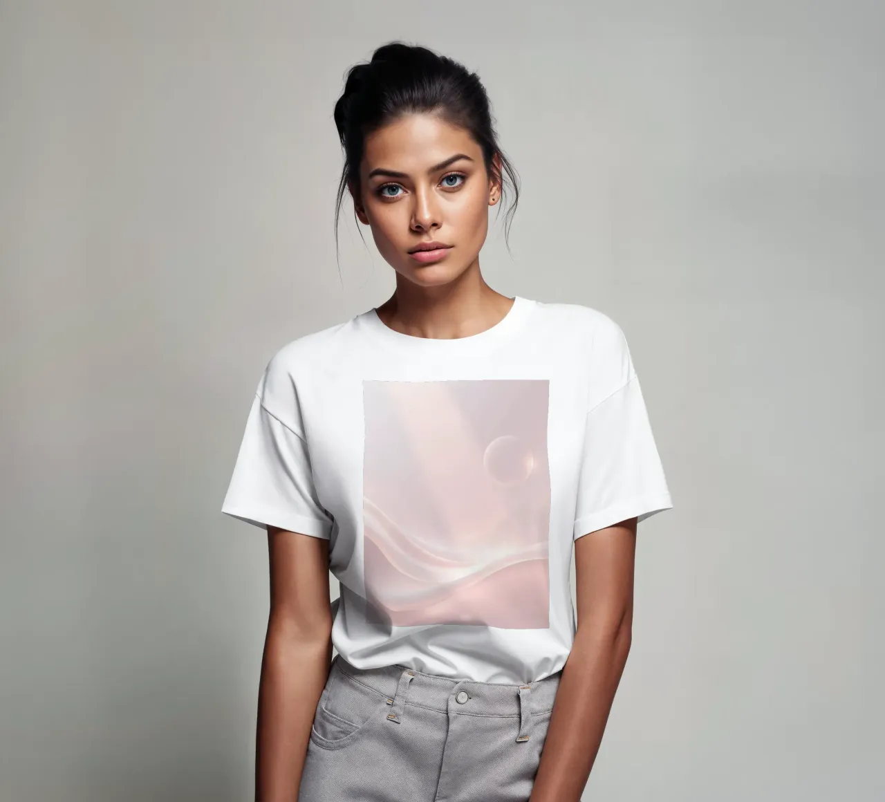 Weiches abstraktes Hintergrunddesign mit sanften Kurven T-Shirt von DesignDoodle
